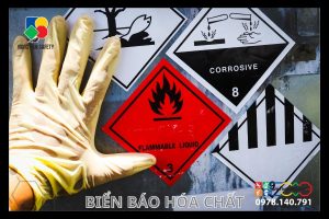 Các loại biển báo hóa chất nguy hiểm trong nhà máy gồm biển cảnh báo chất độc, chất dễ cháy và nguy cơ an toàn hóa chất