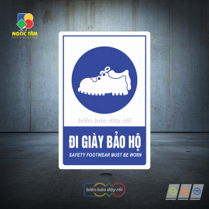 Biển báo bắt buộc đi giày bảo hộ