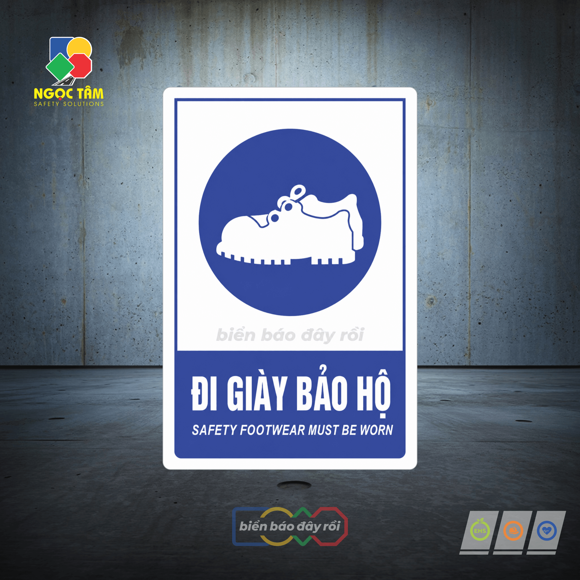 Biển báo bắt buộc đi giày bảo hộ