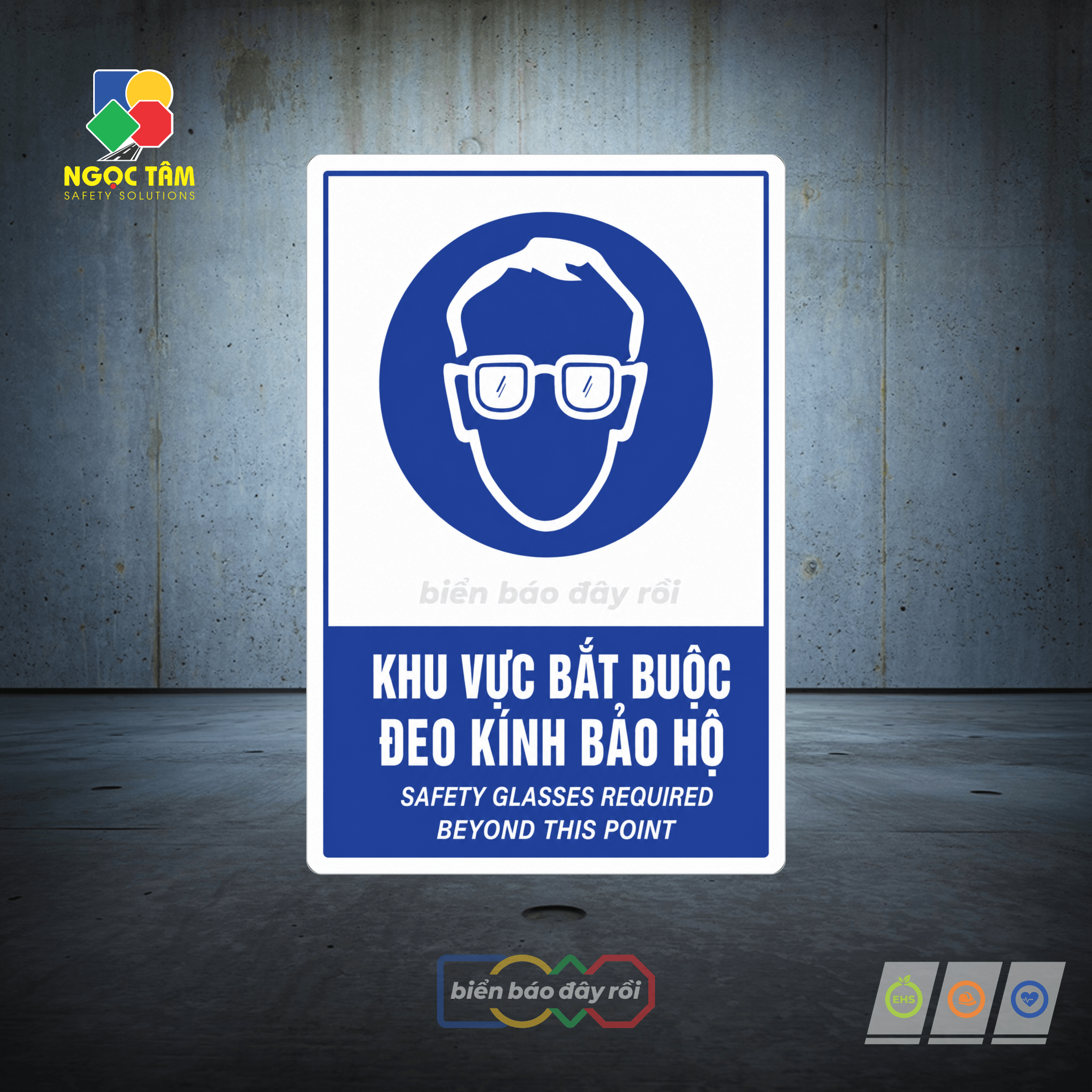 Biển báo bắt buộc đeo kính bảo hộ