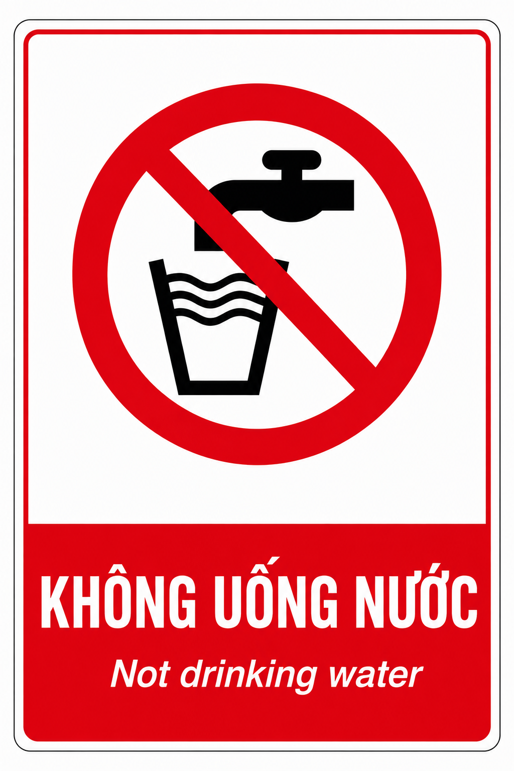 Biển báo chỉ dẫn không được uống nước