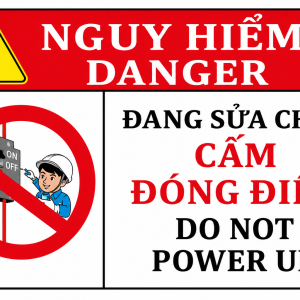 Biển báo đang sửa chữa cấm đóng điện