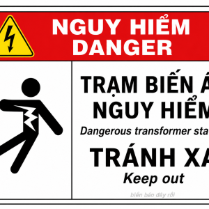 Biển báo điện trạm biến áp nguy hiểm