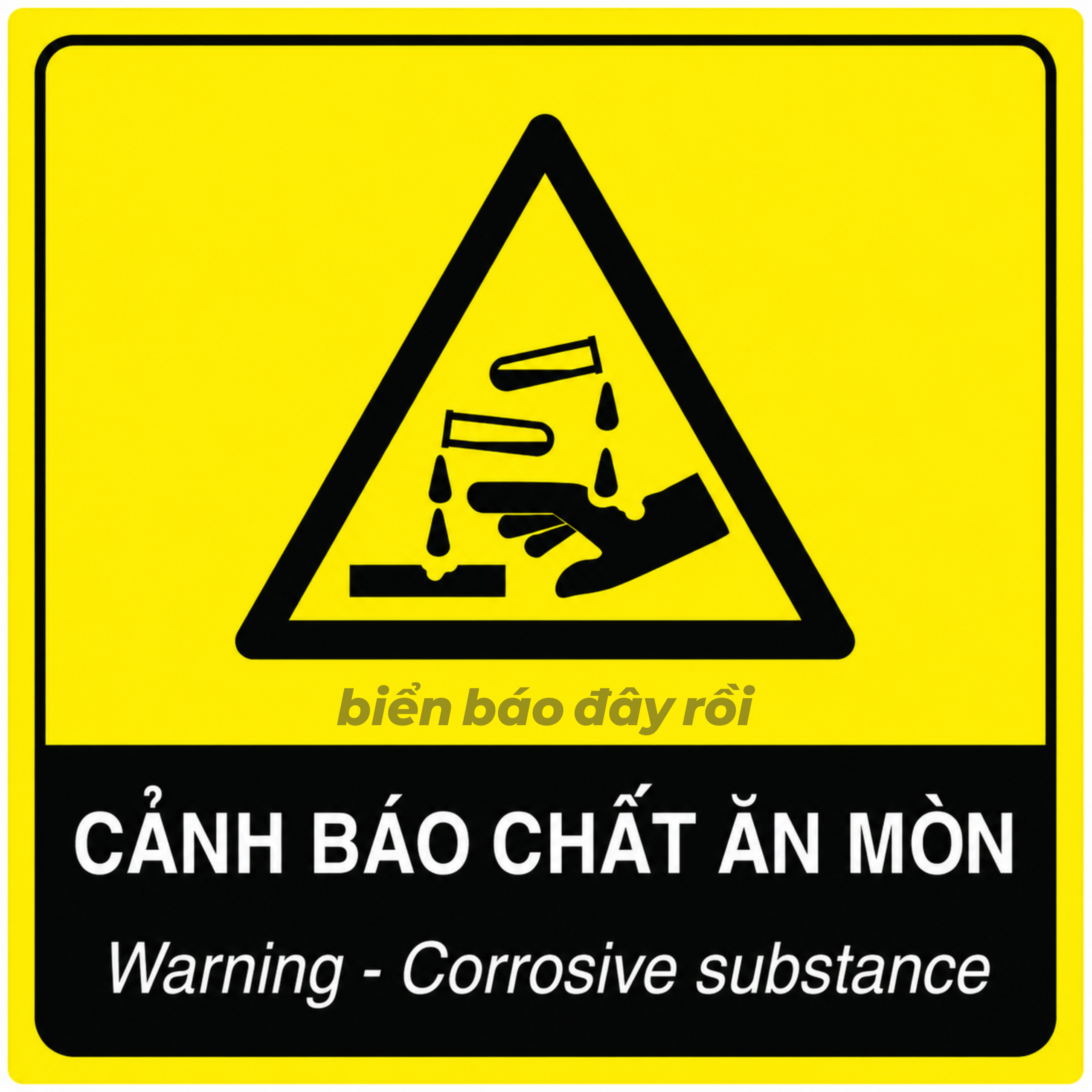 Biển báo hóa chất chất ăn mòn