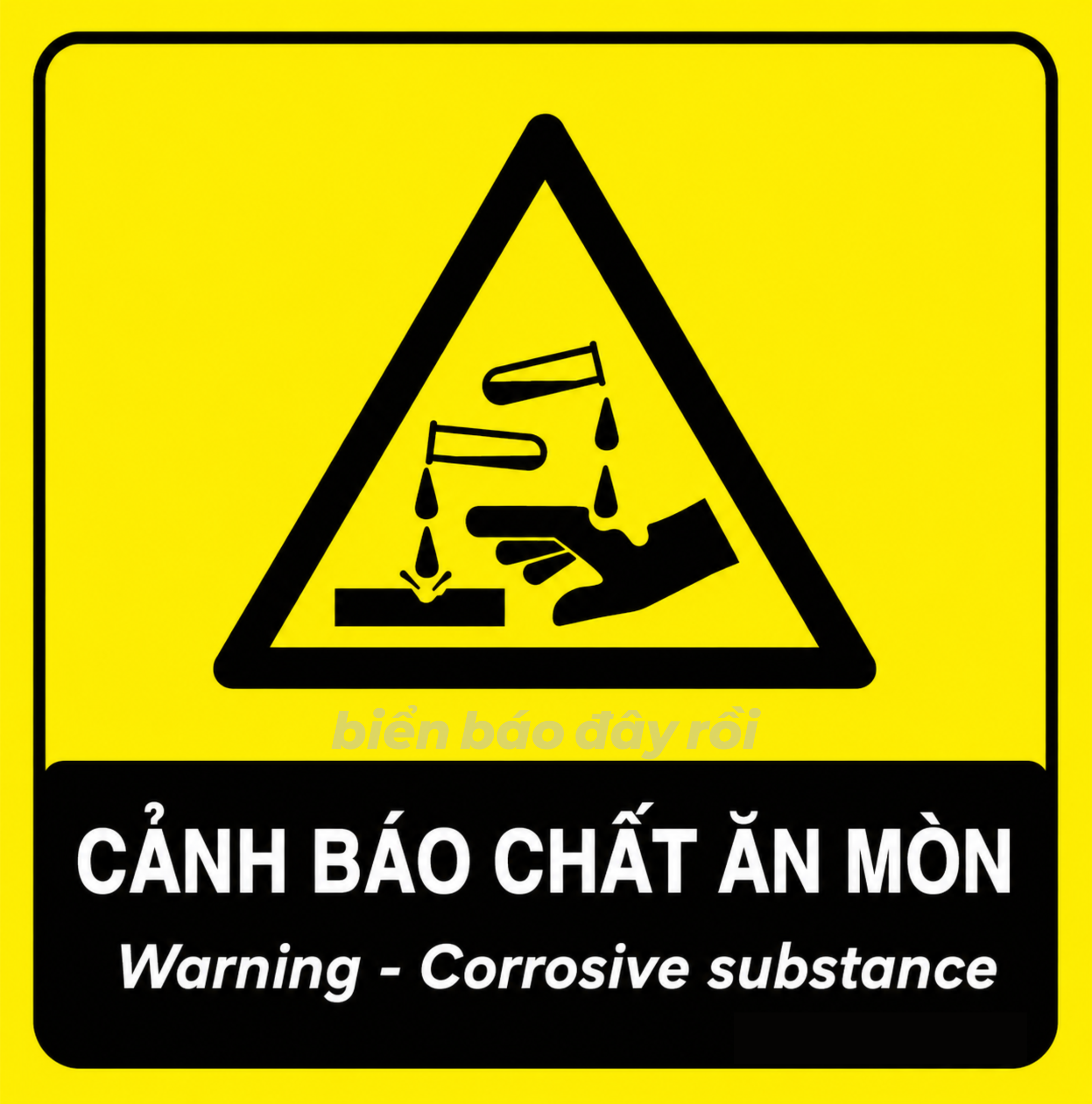 Biển báo nguy hiểm chất ăn mòn