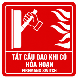 Biển báo Tắt cầu dao khi có hỏa hoạn