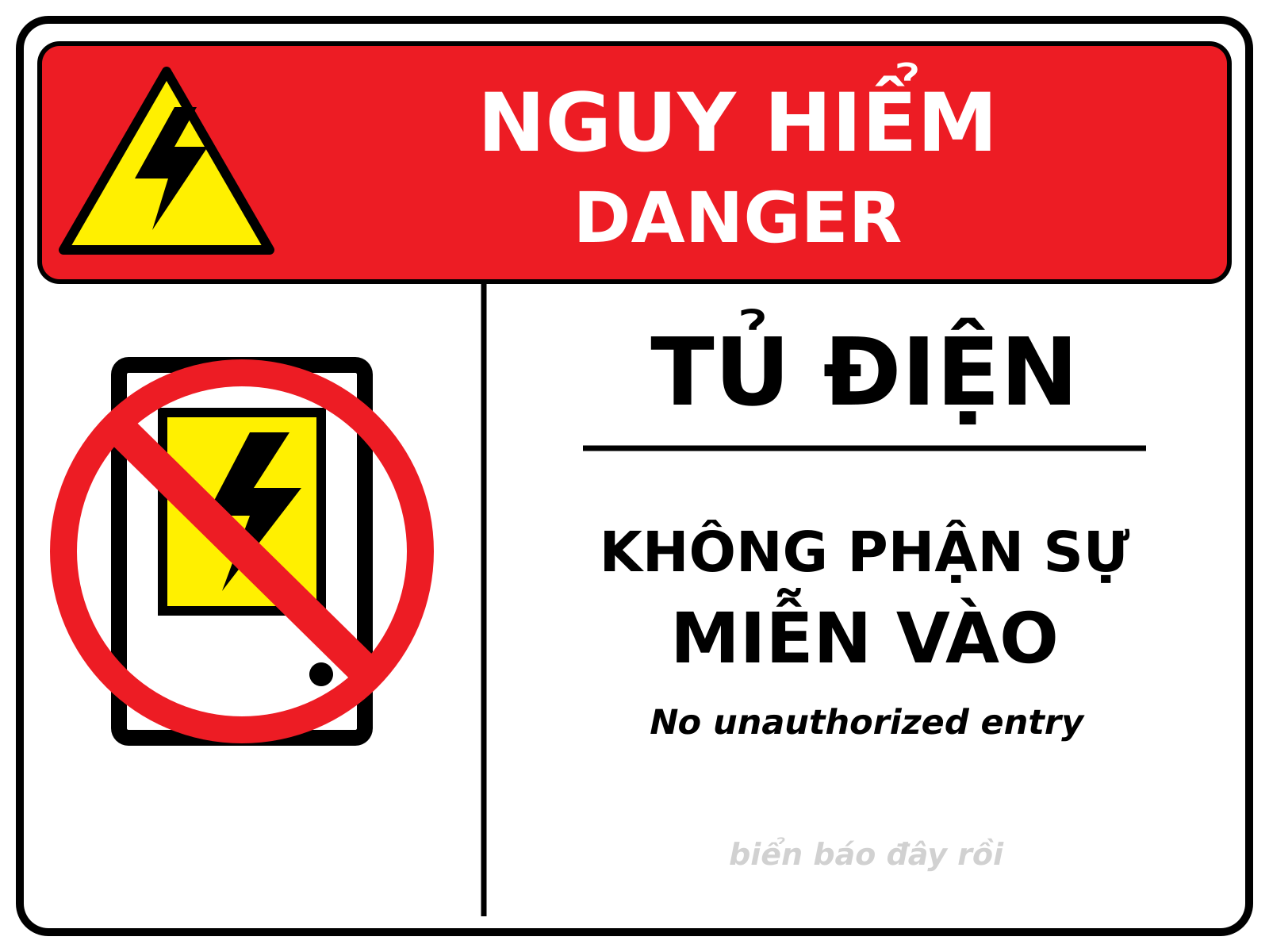 Biển báo Tủ điện không phận sự cấm vào
