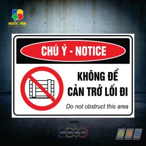 Biển cấm không để cản trở lối đi