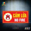 Biển cấm lửa No Fire cảnh báo PCCC hình tam giác đỏ vàng