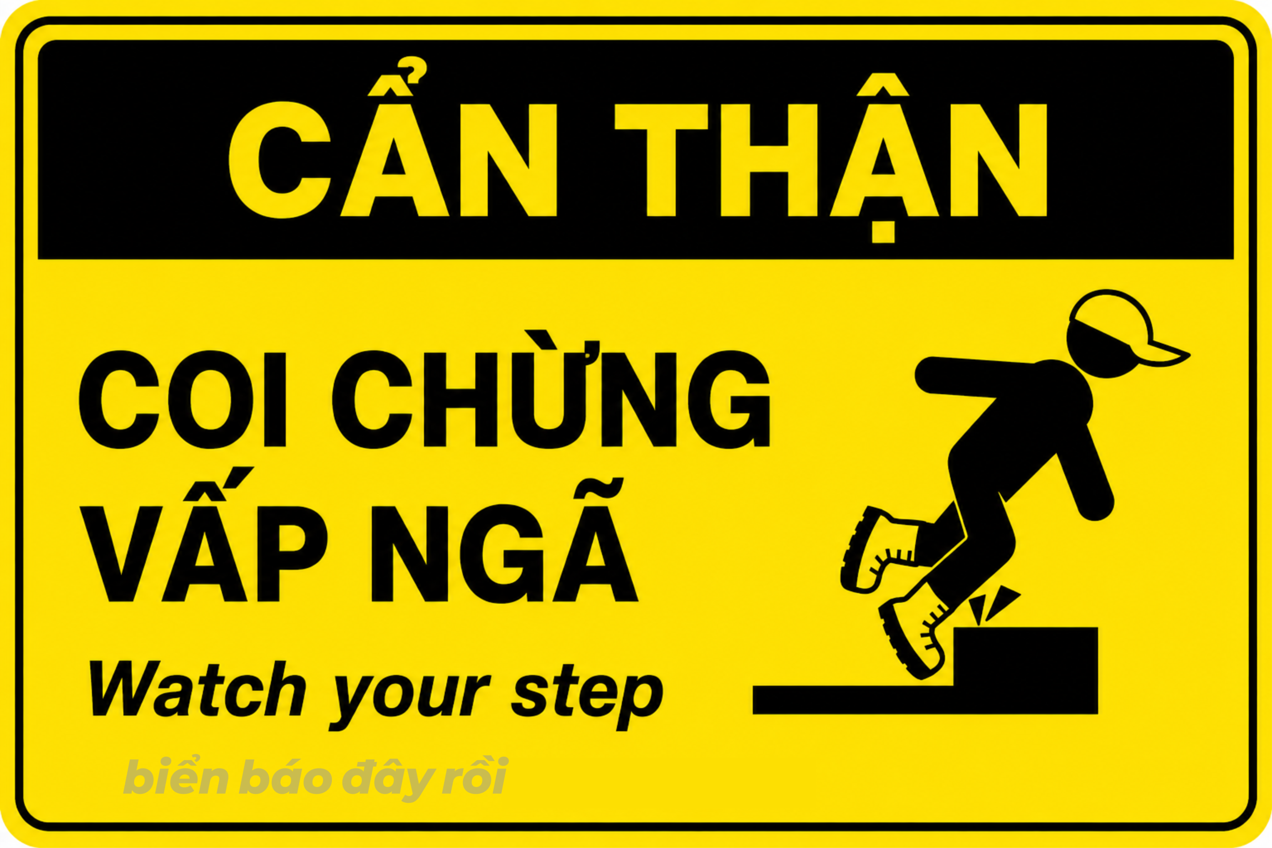 Biển cảnh báo nguy hiểm coi chừng vấp ngã