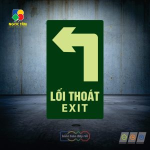 Biển dán sàn  chỉ hướng thoát hiểm đi bên trái