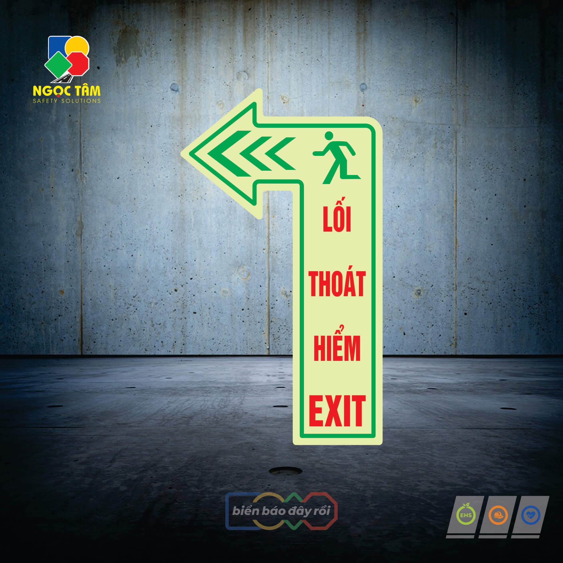 Biển dán sàn mũi tên đi bên trái