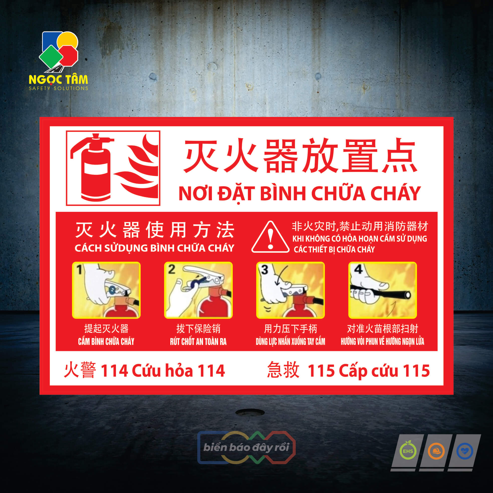 Biển nơi đặt bình chữa cháy