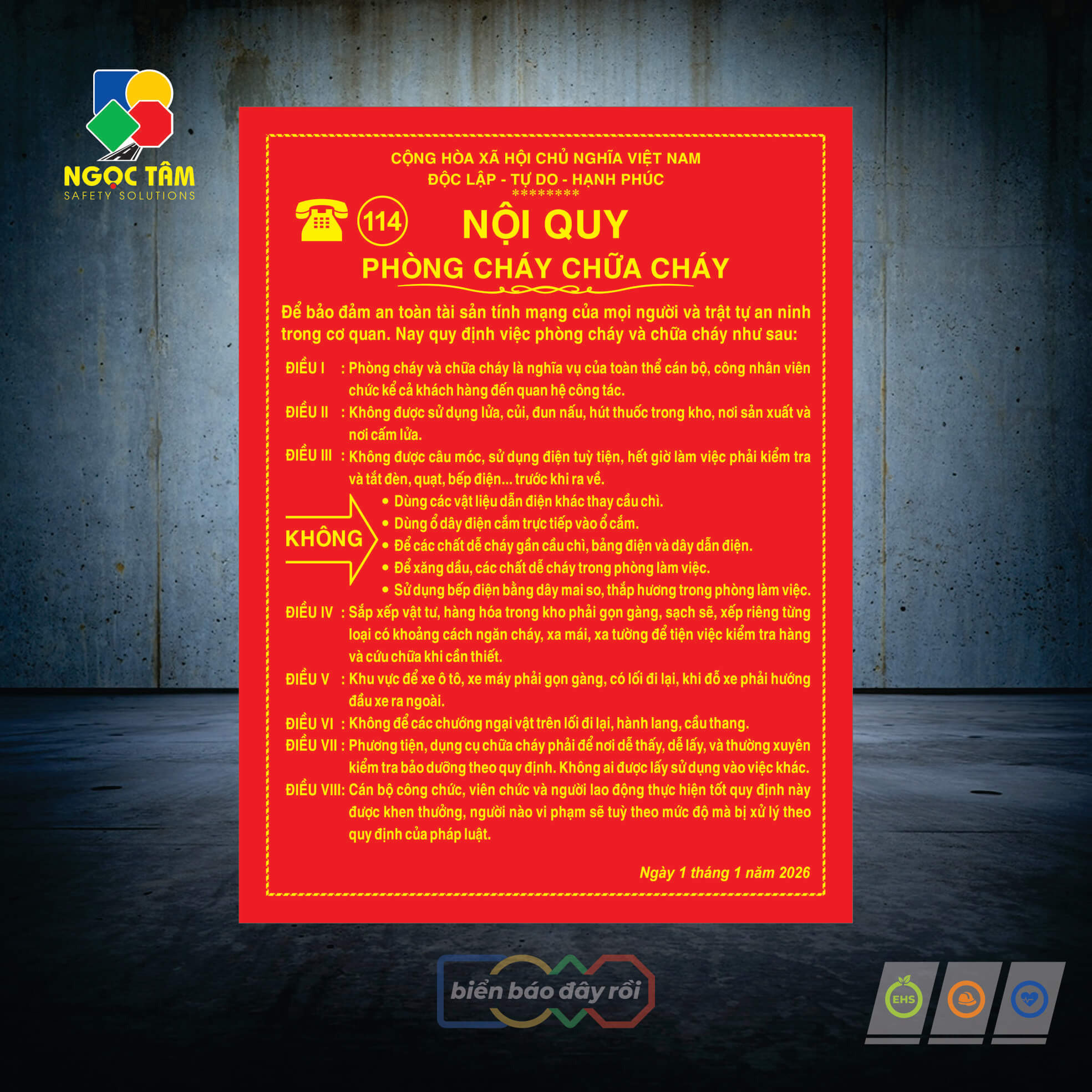 Biển nội quy PCCC